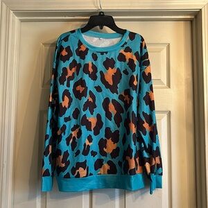 Blue leopard Sweatshirt